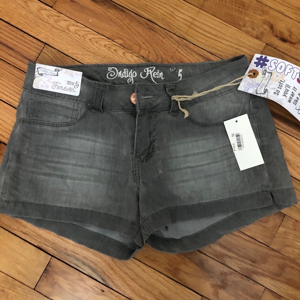 Gray Medium Rise Shorts